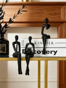 New Small Golden Abstract Sculpture Decor, Suitable For Office, Modern Home, Living Room, Collection, Coffee Table - Multicolor - View 1