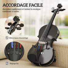HOMCOM Instruments de Musique à Cordes - Noir - Voir 7