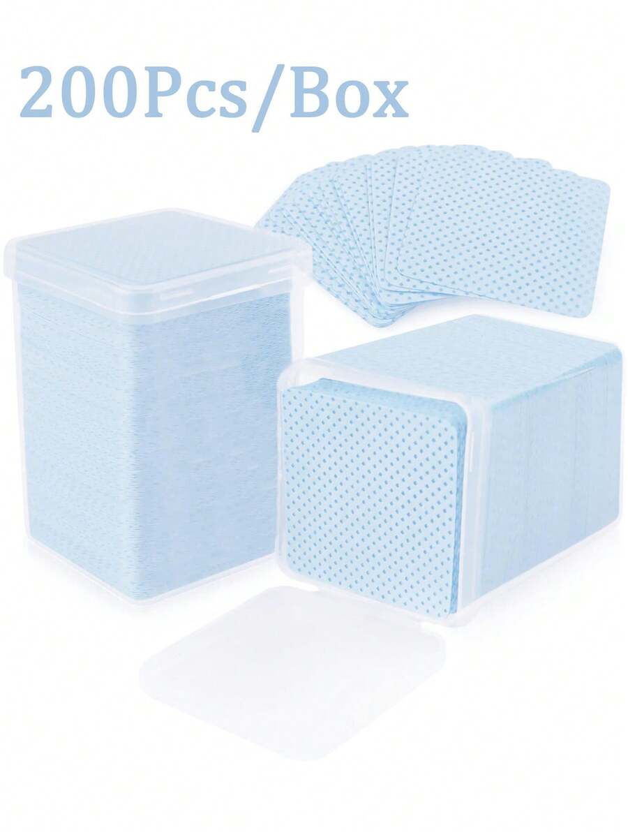 2000/1000/200 miếng khăn lau móng tay - Miếng tẩy sơn móng tay chuyên nghiệp không xơ, khăn lau gel UV, dụng cụ làm sạch móng tay không mùi (Màu xanh) - Màu xanh lam - Xem 1