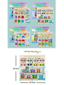 Multifunctional Wooden Magnetic Bead Maze Toy, Counting Color Shape Matching Magnetic Fishing Game For Toddlers, Improve Concentration Hand-Eye Coordination - Multicolor - View 9