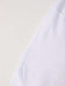 Camiseta de cuello redondo creativa y divertida, hecha de pura tela, manga corta moderna y elegante para el verano, perfecta para uso diario casual - Blanco - Ver 5