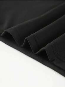 | Exquisite Design | Loose And Comfortable | Easy To Match | Women's Rainbow Design T-Shirt - Black With Pink And Blue Lettering, Short Sleeve, Round Neck, Casual Cut, Regular Fit H-Line, Machine Washable, Suitable For Summer And Spring Activities, Comfortable And Breathable T-Shirt. - Black - View 5
