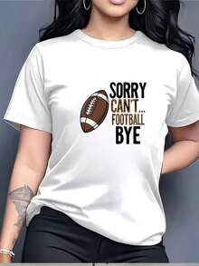 Camiseta para fanáticos del fútbol - "Lo siento, no puedo, adiós fútbol" - Perfecta para días de juego en familia, competiciones de oficina, regalos navideños y actividades de team-building. Camiseta de manga corta cómoda y versátil. - Blanco - Ver 7