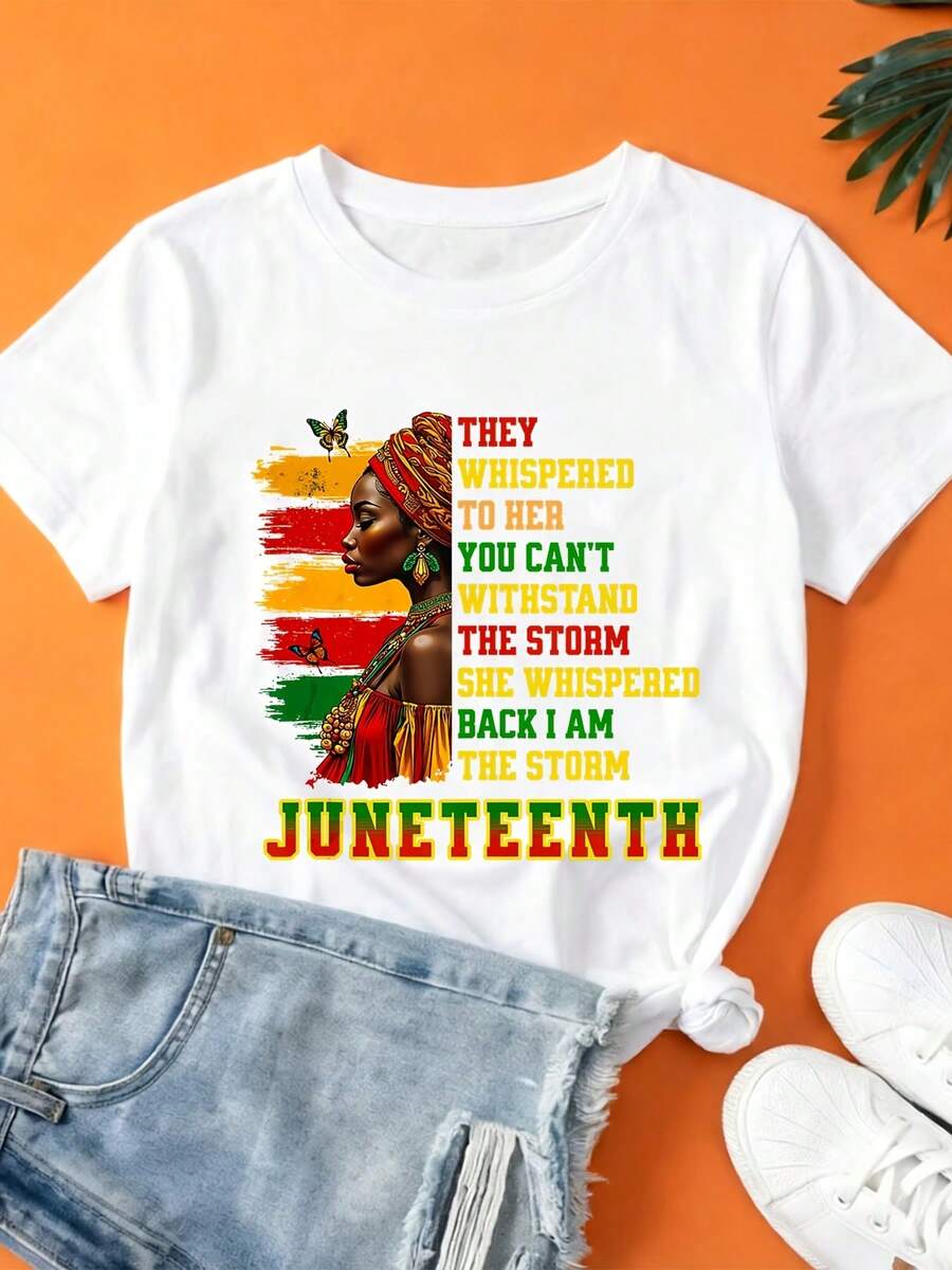 Vintage College Style Printed T-Shirt - Women's 100% Cotton, Breathable And Sweat-Resistant T-Shirt, Suitable For Layering Or Wearing Alone, Ideal For Work, Casual Wear, Family Gatherings And Office Team Building Activities - A Great Summer Holiday Gift! - 黑色 - 查看 1