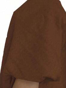 Chaqueta informal holgada, sencilla y de botón sin mangas para mujer - Marrón - Ver 7