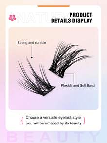 Asiteo 120 Pcs D-Curl New Natural Style False Eyelashes Cluster, Long & Silky, That Is Comfortable And Easy To Wear, And Can Last All Day. Natural Curled Lashes Can Be Paired With Various Styles Of Makeup, A Must-Have For Beginners In Beauty - D - View 3