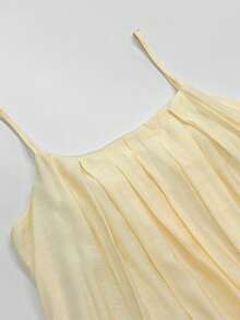 Loose-Fitting Maxi Dress With Straps And Pockets, Summer 2026 Vacation Style - Yellow - View 5