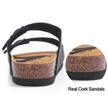 Men's Sandals Adjustable Buckle Straps Arch Support Slides For Summer 7-14 - 黑色 - 查看 2