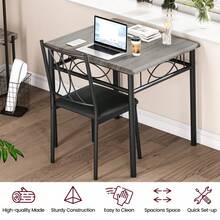 Dining Table & Chair Sets - Grey+ Cushioned Seat - View 8
