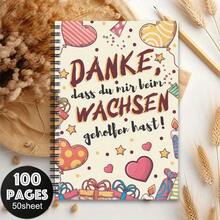 1本「Danke Für Alles」教師感謝線條筆記本－教育工作者告別禮物，適合學年結束、教師感謝、日記規劃與學生組織學校用品 - I - 查看 4