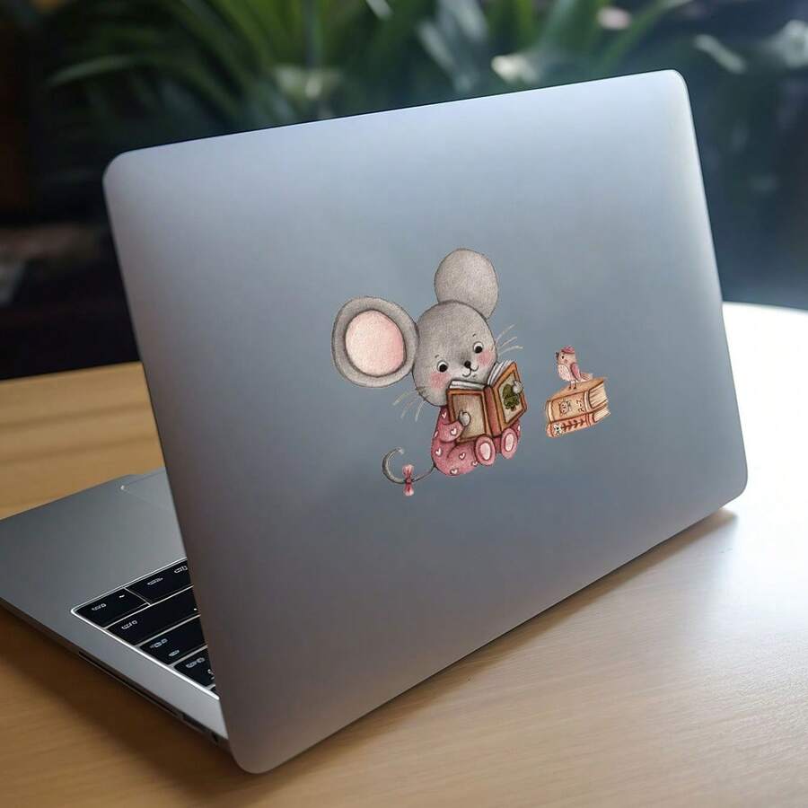 Watercolor Mouse Reading Mouse Hole Mice Wall Stickers Decals For Light Switch Cover Computer Bahtroom Living Room Home Wall Decor - Mouse - View 1