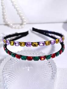 1pc Silver Women's Headpiece,Rhinestone Headband,Luxury Headband,Bridal Headpiece,Wedding Hair Accessories,Women's Accessories,Summer Hair Accessories - Multicolor - View 6