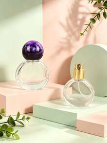 1 Stück 20ml/0,68oz nachfüllbare Parfümzerstäuber Flasche, transparente Glasflasche mit farbigem Marmor Muster Deckel, auslaufsicher Feinnebel, elegantes tragbares Design geeignet für Damen Alltagsgebrauch, Reisen, Geschenk - Verschiedenfarbig - Übersicht 4