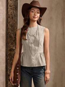 in mangas estilo BOHO vintage casual de estilo campestre americano, uso básico diario para otoño/invierno - Albaricoque - Ver 6