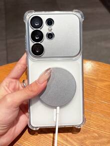 Luxury Matte Transparent Detachable Lens Phone Case Compatible With Samsung Galaxy S26Ultra S26Plus S25Ultra S24Ultra S25 S24 Plus Support Wireless Charging Camera Protect Back Cover - White - View 3