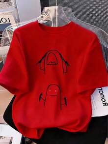 Estampados Adorables con Frases Divertidas y Relacionables para Camisetas de Moda Casual de Verano para Mujer con Cuello Redondo - Rojo - Ver 5