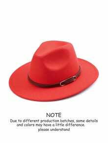 1pc Autumn/Winter Wide Brim Wool Felt Hat, Elegant Elegant Belt Decor Western Cowboy Hat, Personalized Casual Fashion Style Heart-Shaped Crown Hat, European And American Western Unisex Cowboy Hat, Suitable For Party, Gathering, Western Theme Event, Daily Wear - Multicolor 2 - View 32