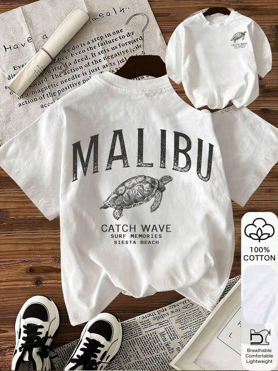 Women's Graphic Short-Sleeved Crew Neck T-Shirt With A Relaxed Fit. Comfortable And Skin-Friendly Casual T-Shirt. - 白色 5 - 查看 1
