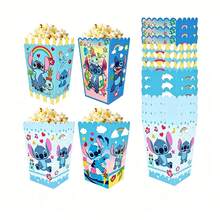 Bộ 12 hộp đựng khoai tây chiên Stitch của Disney, hộp kẹo, hộp quà Lilo & Stitch, quà tặng tiệc tùng, quà sinh nhật, quà lưu niệm. - 12 màu xanh - Xem 5