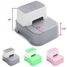 Taburete de baño para niños pequeños, para entrenamiento de orinal, taburete de inodoro, antideslizante , 2 paquetes - rosa - Ver 3