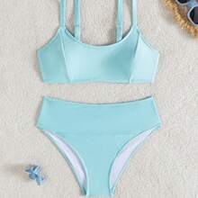 Conjunto de bikini de 26 piezas de alta gama para mujer, traje de baño de secado rápido para aguas termales. - azul claro - Ver 2