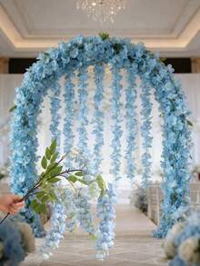 30-Piece Artificial Wisteria Hanging Garland, Silk Flower Strings, Home Decor For Parties-Perfect For Staircases, Balconies, And Dining Tables, Blue - Multicolor - View 1