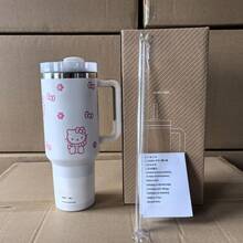 SANRIO 40 Oz Tumbler Stainless Steel Coffee Mug Cup Insulated Portable Vacuum Travel Tumbler With Handle Lid Straw Water Bottle Stanleyss - Multicolor - View 17