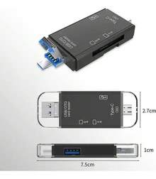 Memory Card Reader, TF, USB Type C, Micro USB, OTG 1pc Black - 2pcs - View 4