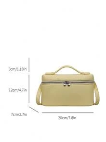 Women's New Box Shaped Shoulder Bag, Minimalist Fashion Crossbody Bag - Yellow - View 3