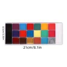 20 Colors Oil Based Face Paint Palette, Large Deep Pan Professional Body Painting Kit With Brushes Sponges For Halloween Cosplay SFX Stage Makeup - Sets - View 6
