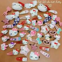 Bộ 30/50 phụ kiện và kẹp tóc Hello Kitty màu hồng của Sanrio, quà tặng Ngày Valentine cho bé gái, phụ kiện tóc hoạt hình Hello Kitty kiểu Nhật Bản, kẹp tóc bên hông, phụ kiện tóc cho Giáng sinh, tiệc cưới, nơ và họa tiết hoạt hình Hello Kitty. - phụ kiện tóc - Xem 8