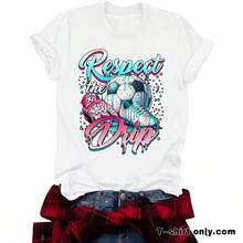 Camisetas casuales de manga corta para mujer, estilo europeo y americano, camisetas de verano de cuello redondo para la Copa Mundial de México y Canadá, en stock para comercio exterior. - azul real - Ver 2