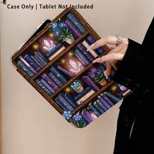 Acrylic Crystal Tablet Protective Case With Book And Plant Pattern Painted Effect, With Stand, Foldable Anti-Bending, Silicone Reinforced Corners, Auto Wake/Sleep Function, Built-In Pen Slot, Multi-Angle Foldable Stand - Style 5 - View 7