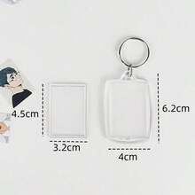 5 móc khóa khung ảnh trống, móc khóa acrylic trong suốt có thể lồng ảnh, móc khóa tháo rời tự làm, quà tặng kỷ niệm cho các cặp đôi. - B - Xem 20