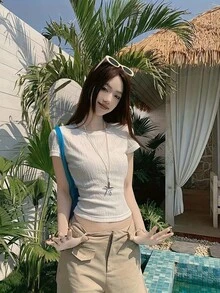 Women Tops - Apricot - View 2