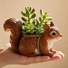 SUPWANPENG Cute Squirrel Succulent Planter Plaster Resin Silicone Mold Basket Squirrel Planter Cement Concrete Mold Home Decor Silicone Mold - A - View 6
