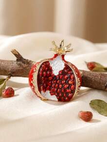 Luxury Rhinestone Pomegranate Brooches - Fruit Pins For Women Unisex Casual Party Jewelry Accessories / Friends Gifts Badges Decoration - Pomegranate - View 15
