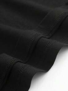 Women's Soft T-Shirt With Casual Print, Vintage Style Short Sleeve Top, Funny Slogan T-Shirt,  Summer Black Shirt, Elegant Blouses For Women. - 黑色 - 查看 4