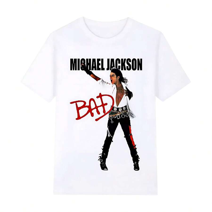 Bad Retro T-Shirt Popular King Of Hip Hop Casual Street T-Shirt Cotton Men's T-Shirt New Women's Blouse - 白色 - 查看 1