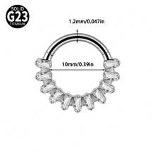 1 chiếc khuyên tai hình vuông bằng titan G23 đính đá Zirconia, khuyên tai Daith có bản lề, khuyên tai hình chữ nhật đính đá Zirconia dùng cho vách ngăn mũi, khuyên tai Tragus, Helix và sụn tai. - Như thể hiện trong hình ảnh - Xem 16