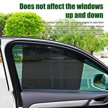 2pcs/Set Car Sun Shade Set, Black Mesh Car Stickers, Electrostatic Adsorption Side Window Sun Shades, Car Sun Protection Film, Best Gift For Friends - A - View 2