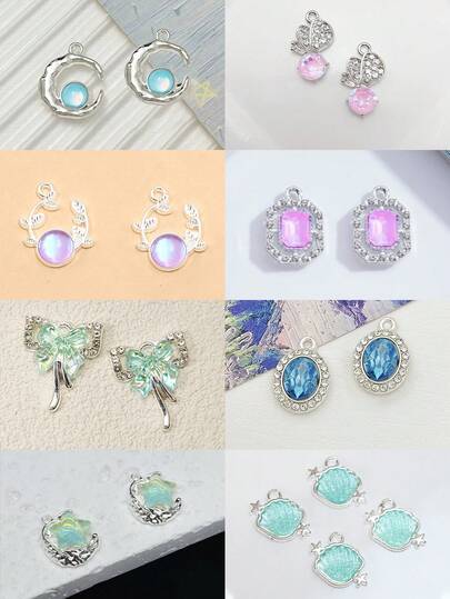 20件套什锦水钻DIY首饰配件，项链、耳环、手机链材料，时尚吊坠饰品