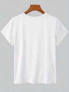 Women's Casual Summer T-Shirt, Western Cowgirl Print, American Retro Style, Short Sleeve T-Shirt For Women, Versatile Casual Spring/Summer Top, Unique Ranch Girl Style, Simple Round Neck, Comfortable And Breathable. - 白色 - 查看 2