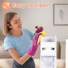Armario para Papel higiénico, Armario pequeño para baño con Puertas y estantes, Delgado para baño Espacios pequeños Esquina Suelo - Blanco - Ver 5