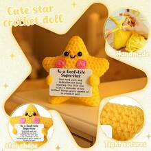 1pc Crochet Star Design To Recognize Their Unrelenting Effort And Dedication. This Is A Unique Way To Express Your Pride In Their Outstanding Achievements To Your Friends, Students Or Colleagues. - Multicolor - View 3