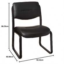 Boss B9539 Leather Sled Base Side Chair - Negro - Ver 3