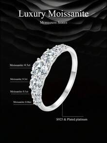 BAMOER Nhẫn Moissanite Bạc Sterling 925 Lấp Lánh, Nhẫn Cưới Cắt Kim Cương Tròn Lấp Lánh, Trang Sức Thay Thế Kim Cương Lấp Lánh, Nhẫn Cưới Sang Trọng - Bạc - Xem 12