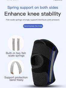 Vilico 1 Piece Of Black And White Knee Protection Thigh Meniscus Protection Sports Running Basketball Climbing Protection Knee Joint Patella Strap Breathable Lightweight Gym Knee Protection Fitness Equipment - Multicolor - View 2