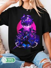 Solo Leveling Sung Jin-Woo Shadow Monarch Tee, Anime Aesthetic Graphic Shirt - Black - View 6