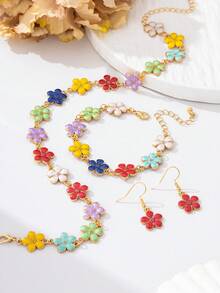 Elegant Personalized Purple Flower Bead Jewelry, Versatile High-End Gift - Colorful - View 5